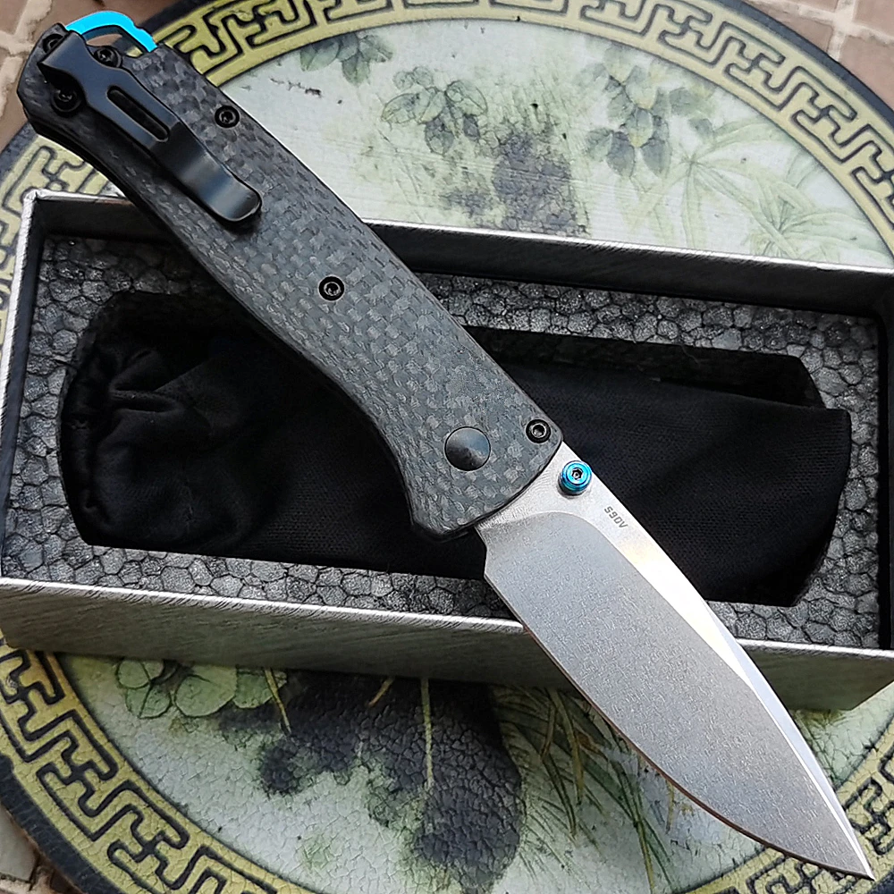 

JUFULE Real Carbon Fiber 535 Ball Bearing Mark S90V Pocket Survival EDC Tool Kitchen Camping Hunt Outdoor Utility Folding Knife
