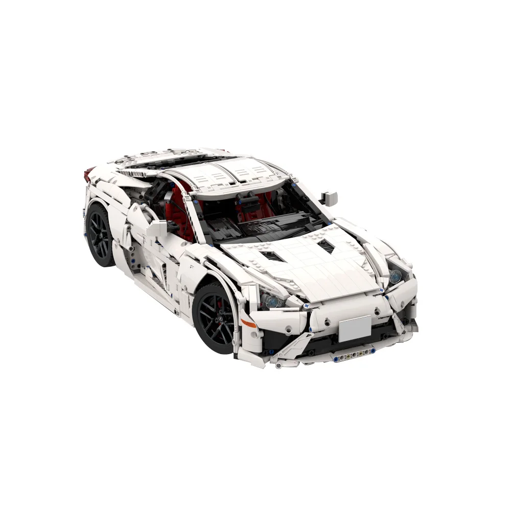 MOC Спортивный автомобиль Lexused LFA 1:8 Модель Строительный блок Скорость Белый
