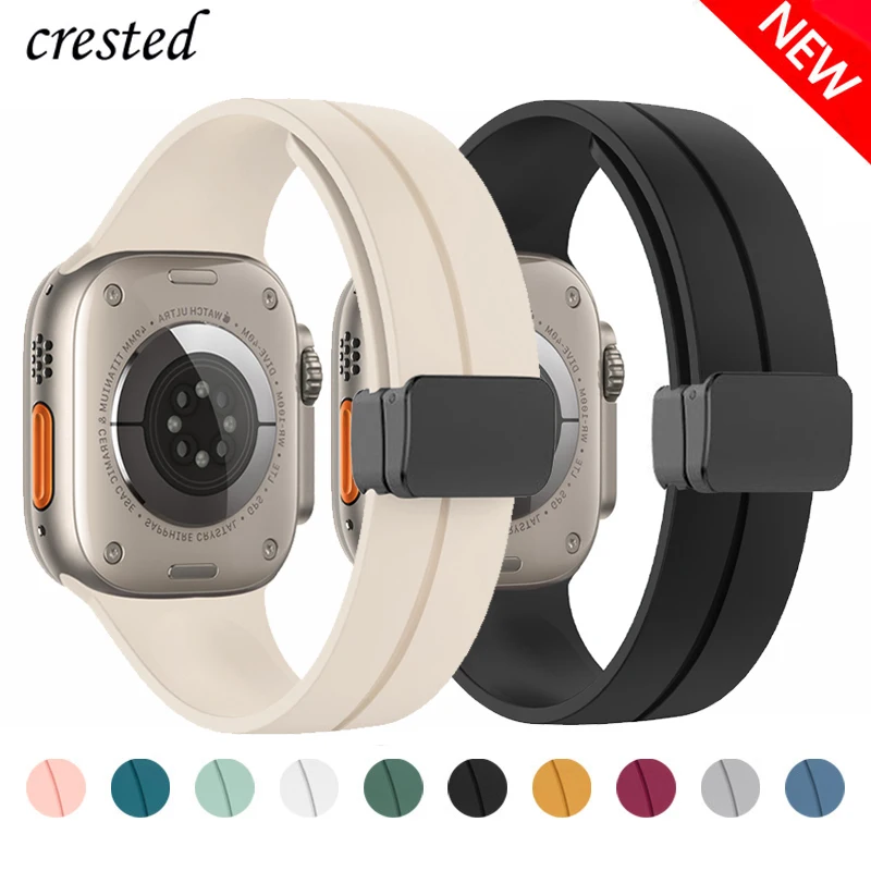 

Магнитный ремешок для Apple watch ultra band 49 мм 45 мм, силиконовый браслет для iWatch Series 7 8 se 6 5 3 44 мм 45 мм 40 мм 41 мм 42 мм 38 мм