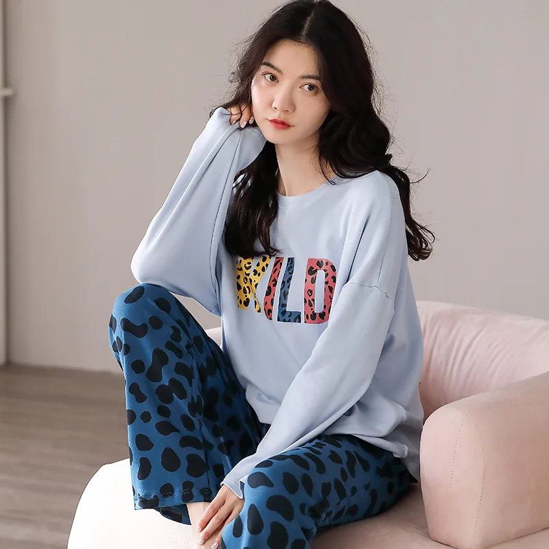 Пижама женская хлопковая с длинным рукавом