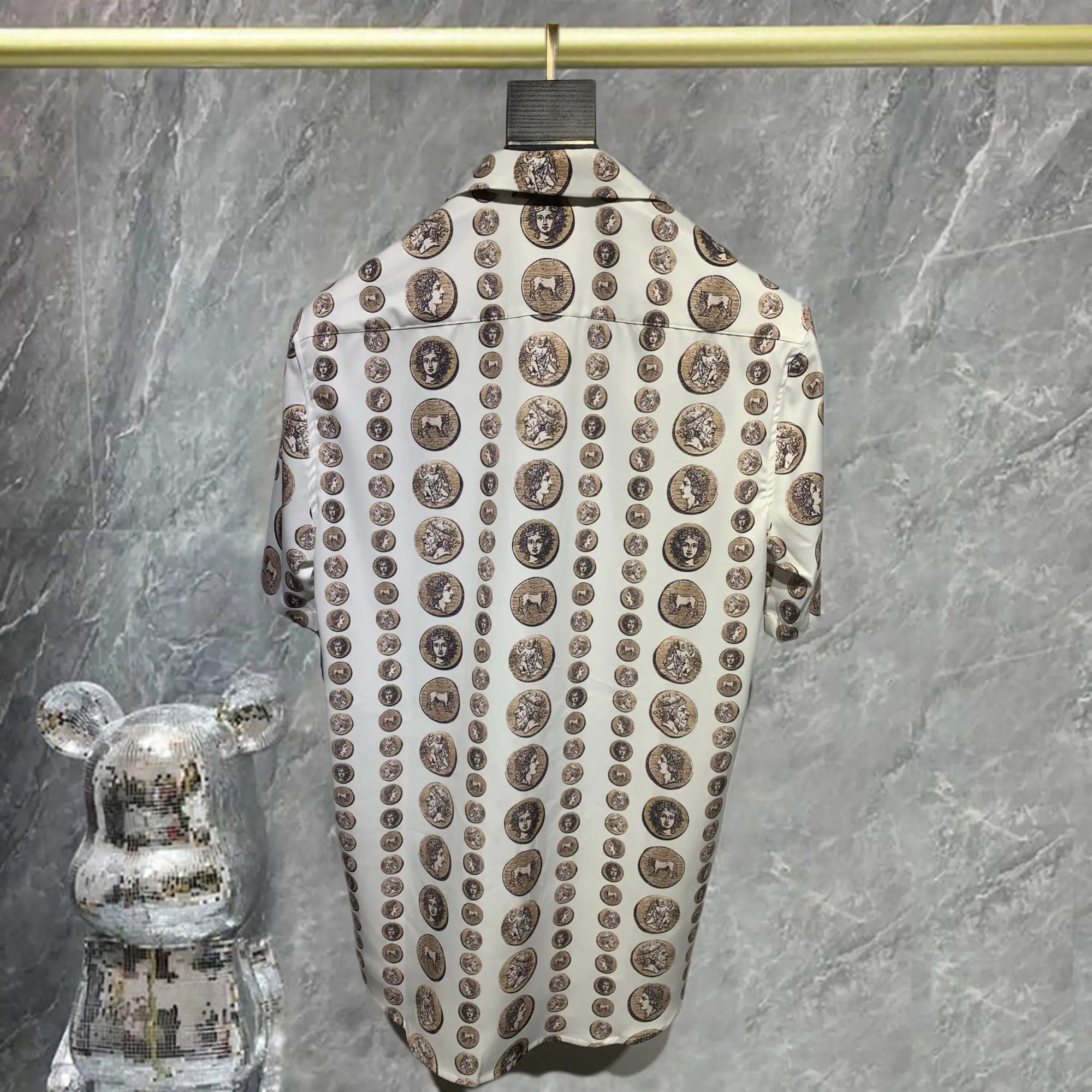 Рубашка в горошек с коротким рукавом для отдыха