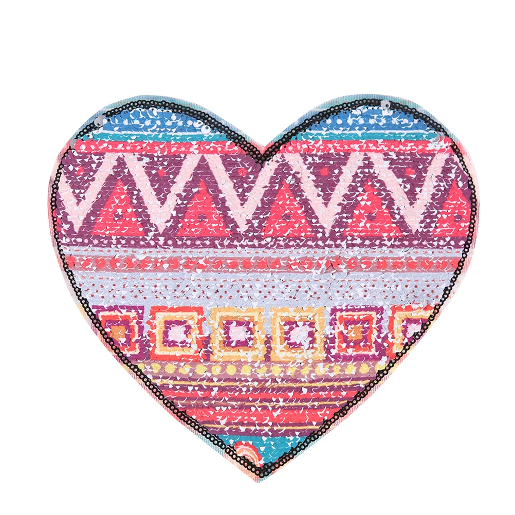 DIY вышитая нашивка аппликация в национальном стиле персиковое сердце ткань с