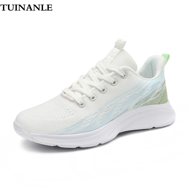 

TUINANLE 2022 New Sneakers Women Casual Shoes Female Tenis Feminino Lace Up Breathable Mesh Ladies Shoes Outdoor Walking Flats