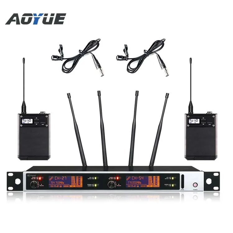 

A-220D Dual Channel Dynamic Wireless Lavalier Microphone Portable Mini Mic