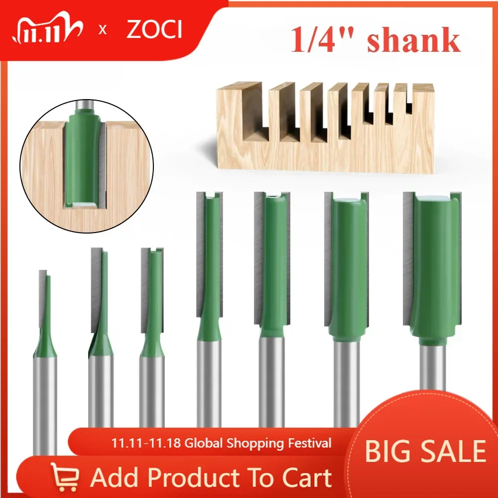 Фреза с прямым ножом и хвостовиком 1/4 дюйма фреза одной двойной канавкой для