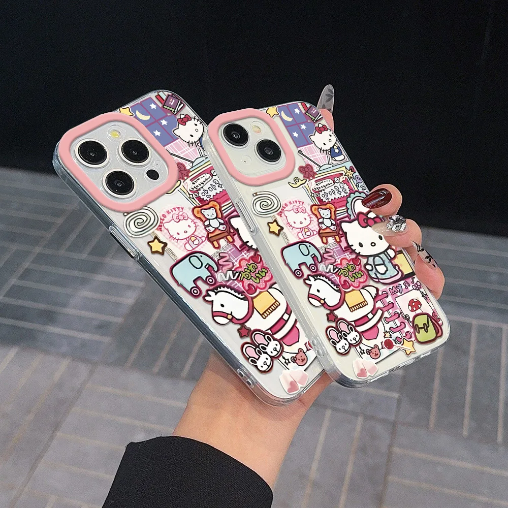 Прозрачный чехол для телефона Kawaii Hellokitty Samsung A12 A13 A15 A22 A23 A24 A25 A30 A53 A54 A55 A72 A73