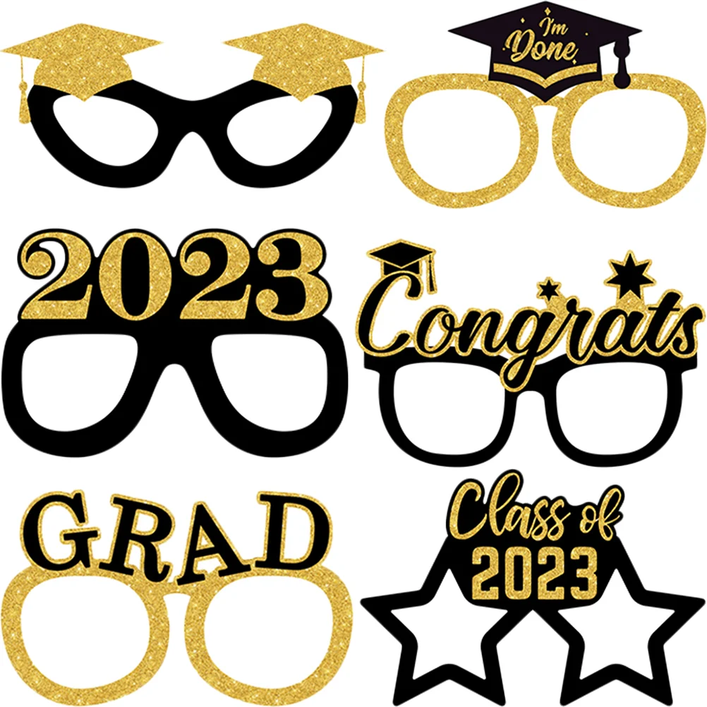 

Graduation Glasses Party Props Eyeglasses Photo Grad Decorations Supplies Booth Frame Class Paper Favors Costume Eyewear Funny