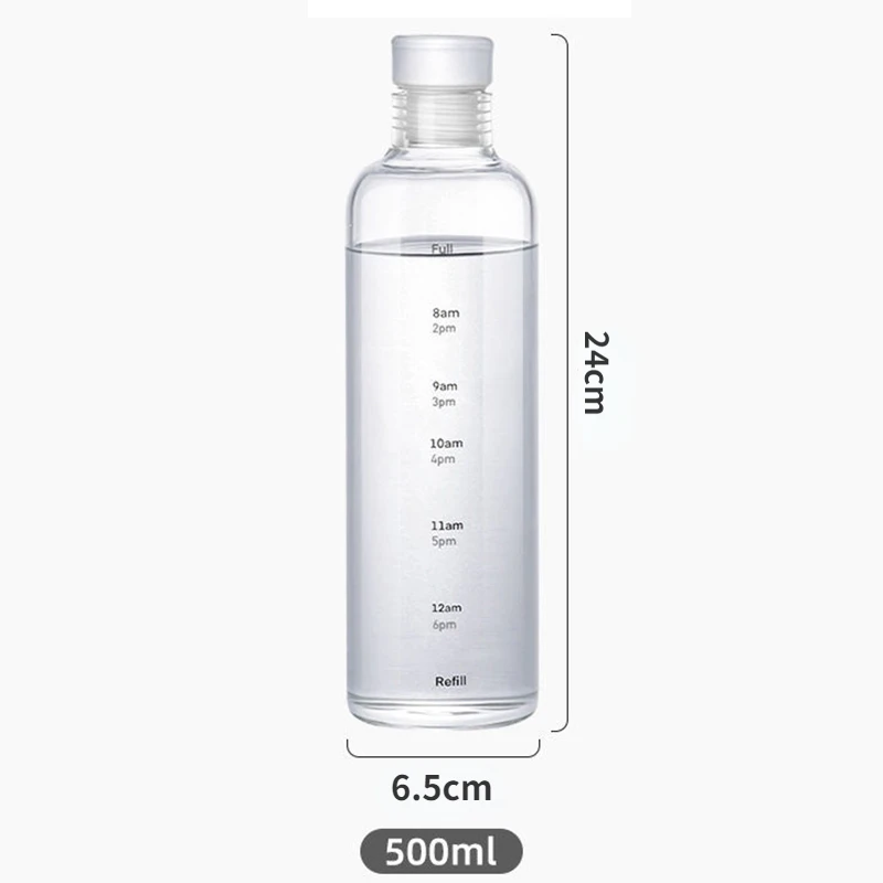 500ml/700ml Large Capacity Plastic Water Bottle For Drinking Leak Proof With Time Mark For Girls Christmas Gifts images - 6