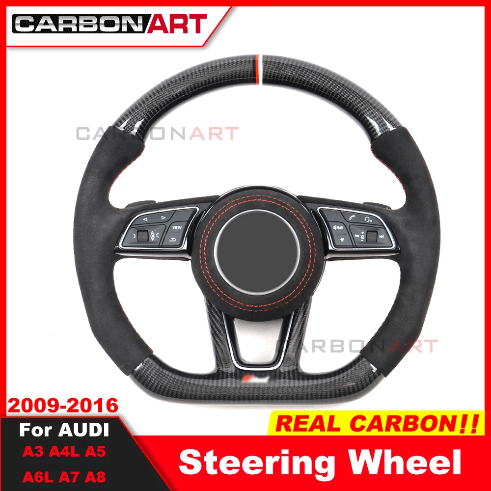 

carbon fiber steering wheel For audi 2009-2016 A3 A4L A5 A6L A7 A8 Lold model to new audi carbon fiber steering wheel