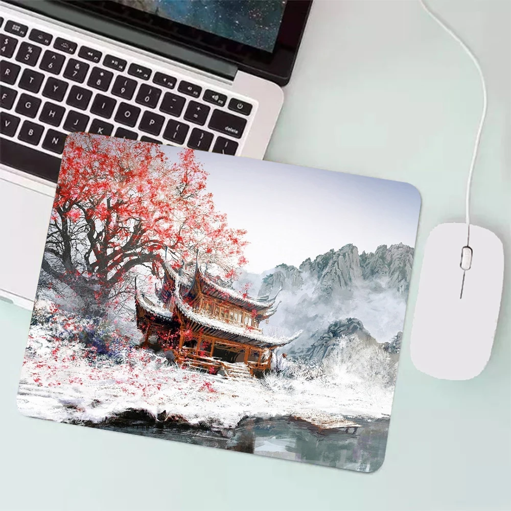 

Anime Fantasy Landscape Small Gaming Mouse Pad Gamer Keyboard Mousepad Computer Mouse Mat Laptop Carpet Anime Mause pad Desk Mat