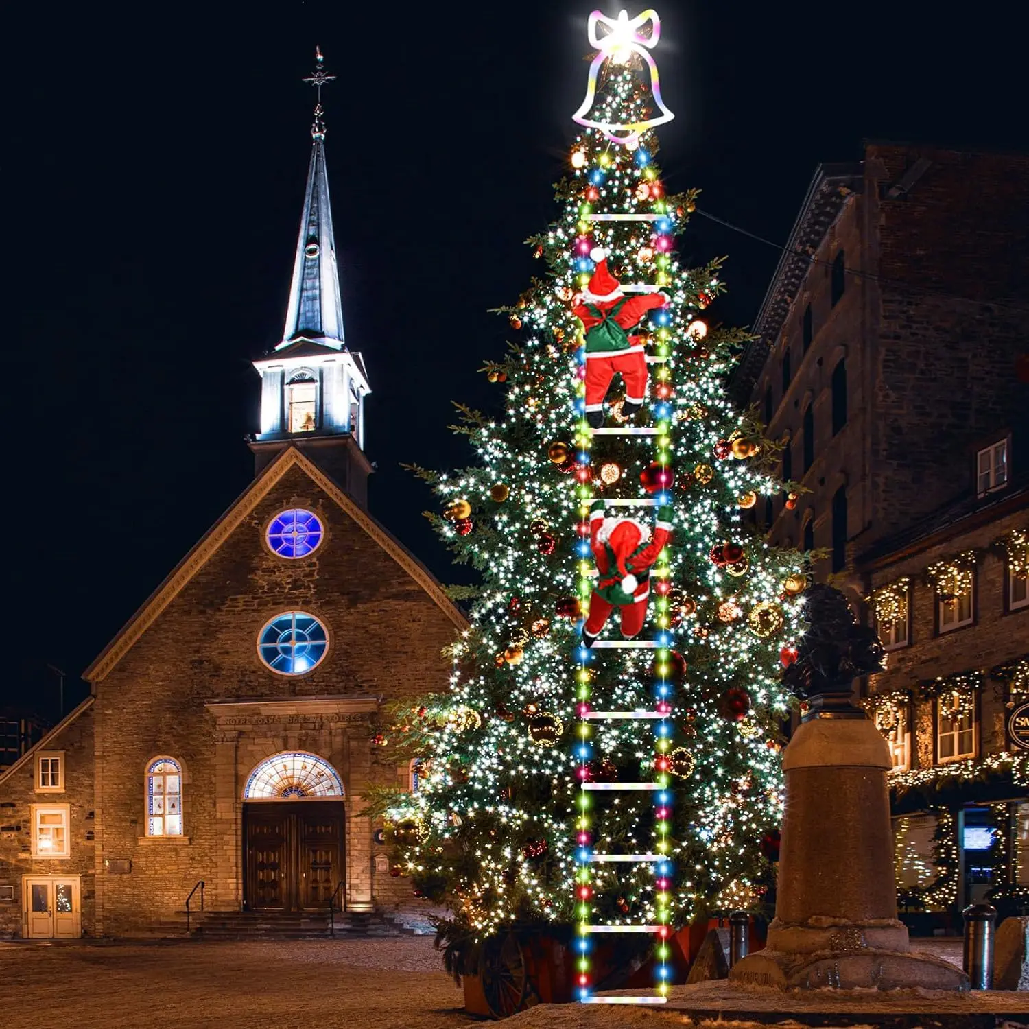 

LED Christmas Lights Decorative Ladder Lights with Santa Claus for Indoor Outdoor