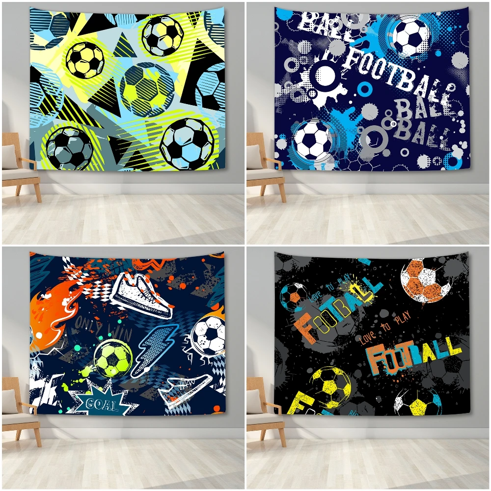 

Home Decor Cartoon Football Pattern Printed Tapestry Bedroom Background Cloth Tapestry Wall Hanging Moda