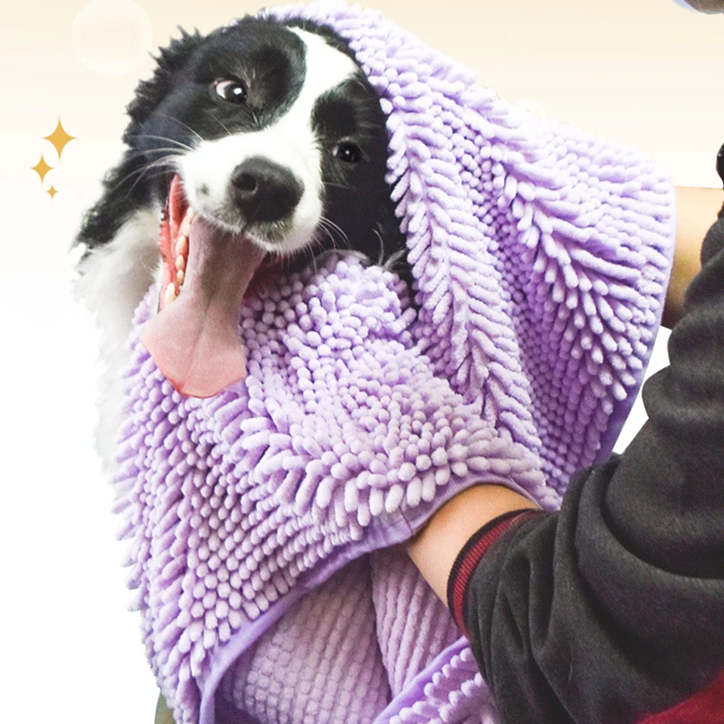 

Pet Bath Towel 3 Colors Chenille Fabric Water Absorbent Towel Quick Drying Dog Bathrobe Hair Dryer Pet Accessories Cat Supplies