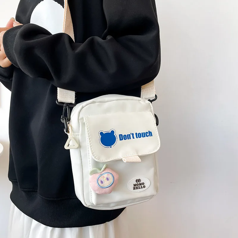 

Canvas Student Crossbody Bags for Women 2023 Japanese Cartoon Print Small Shoulder Bag Cute Fashion Kawaii Messenger Bag Phone