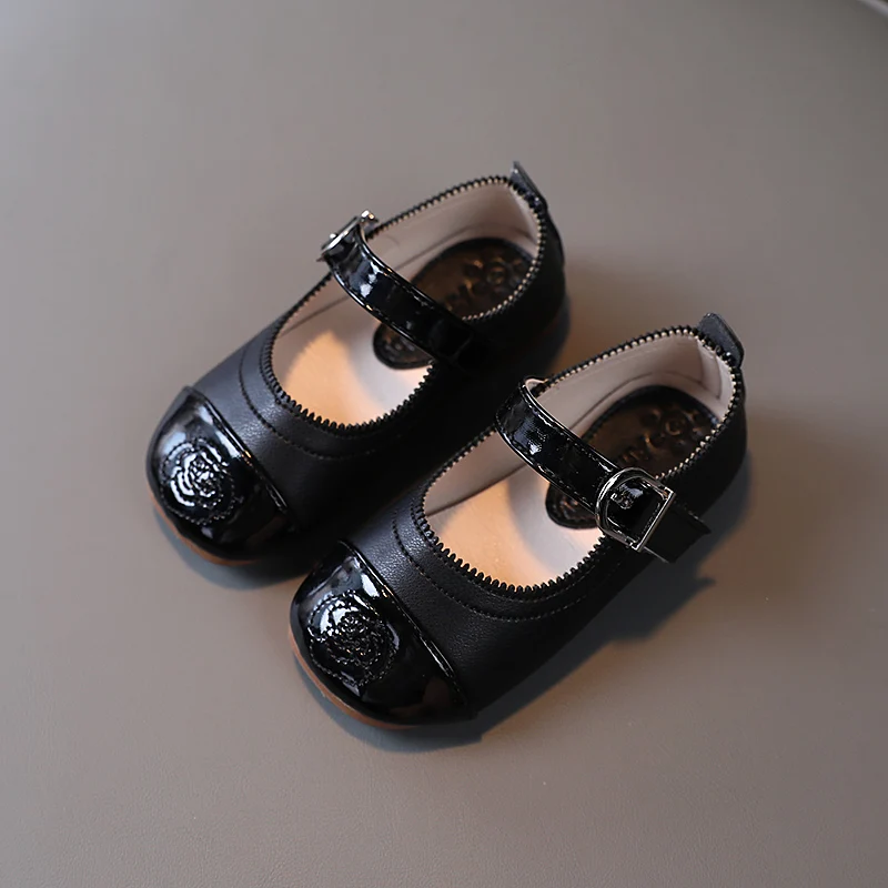 Girls Shoes Patchwork Mary Janes Kids Flats Black White Princess Leather Toddlers Baby Children Dance Spring Autumn |