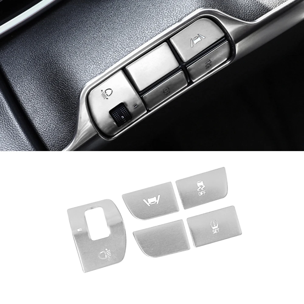 

For Hyundai Elantra 2021 2022 Car Auto Accessories Aluminum Alloy Headlight Button Knob Cover Decorative Switch Sticker