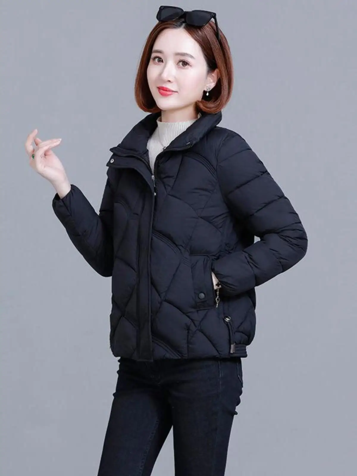 Women's Cotton-Padded Jacket Short 2024 Korean Sle New Coat Fashion Thickened Warm Stand...