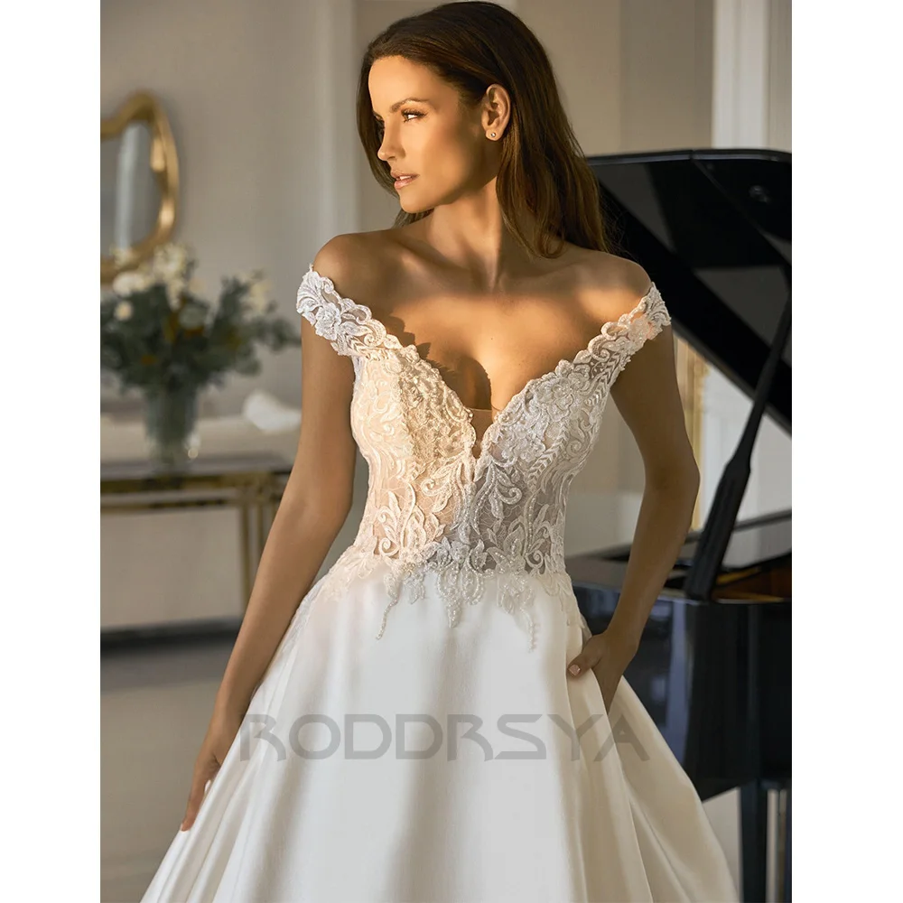 

RODDRSYA Elegant Sexy Boho Wedding Desses For Women 2023 Sweetheart Appliques Backless With Button Vestidos De Novia Custom Made