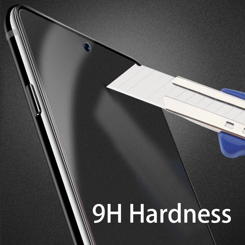 

No Fingerprints for Redmi Note 10 9 8 7 Pro 10s 9A 9C 9T Tempered Glass for Xiaomi Mi Poco X3 M3 F2 Pro Frosted Screen Protector