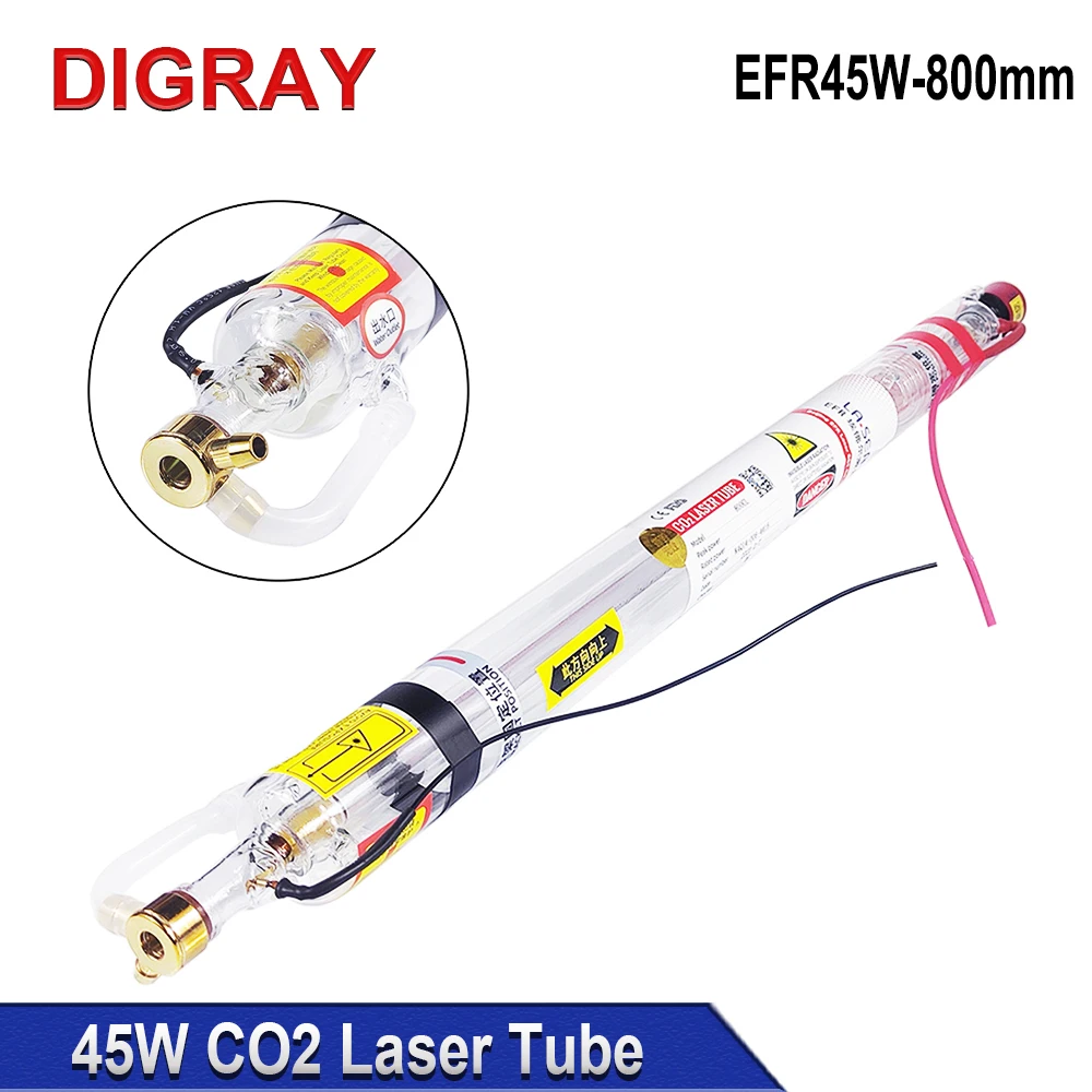 DIGRAY EFR 45 Вт Co2 лазерная трубка диаметром 50 мм длиной 800 Лазерная стеклянная лампа