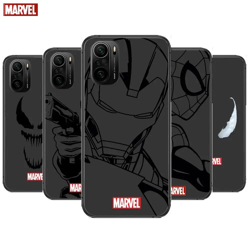 

Iron Man Spiderman Phone Case For xiaomi redmi POCO F1 F2 F3 X3 Pro M3 9C 10T Lite NFC Black Cover Silicone Back Prett mi 10 ult