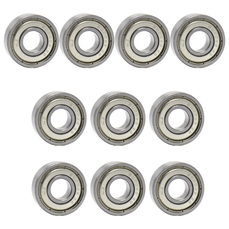 

6000ZZ Bearings 10PCS 10x26x8mm ABEC-1 6000 ZZ Deep-Groove Ball Bearings Steel Sealed High Speed Low Noise 10PCS