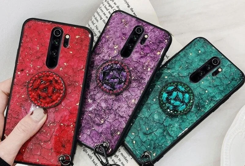 2022.HSYK Two-piece set Emerald stand + gold leaf marble For Vivo Y20S Y51A Y11 Y12 Y15 Y17 Y91 Y91C Y93 Y95 Y20 Y20I Y30 Y50