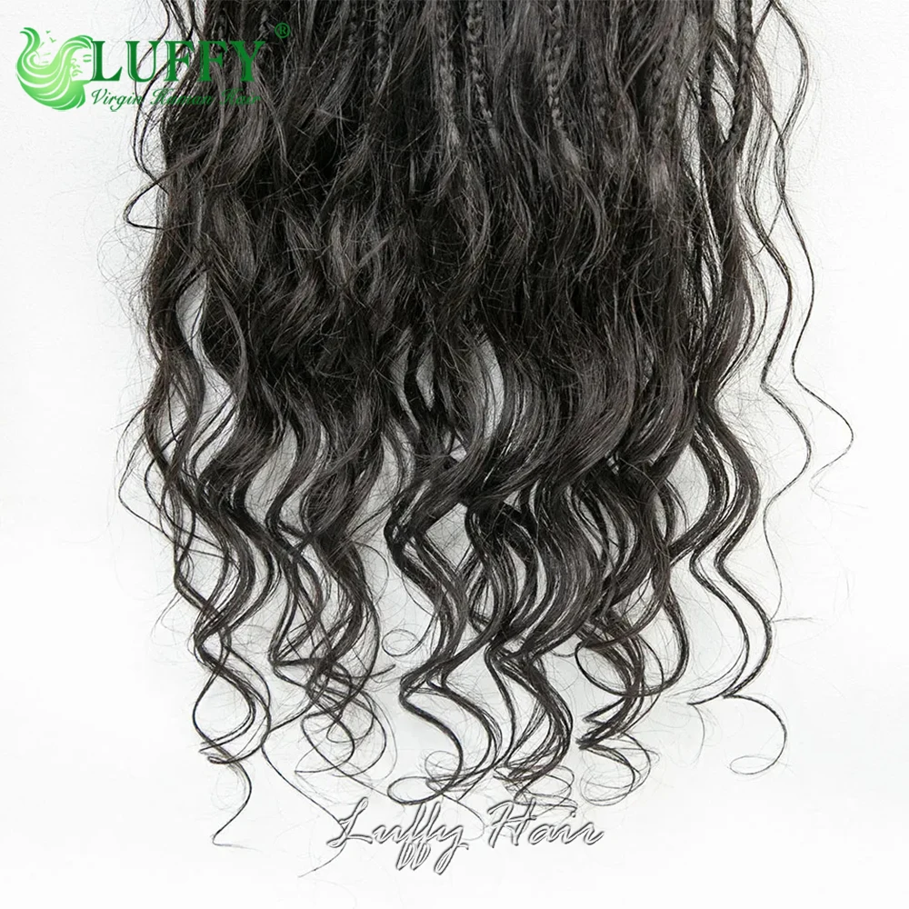 Плетеные крючком косички бохо с человеческими волосами свободные волнистые