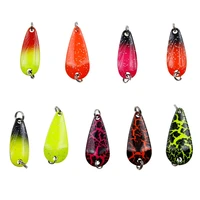 10pcs trout spoon fishing lure set mixed colors freshwater fishing tackle artificial lake fishing with storage box
