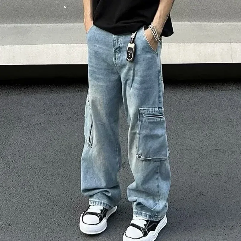 Американские ретро-джинсы с несколькими карманами для мужчин. Всесезонная