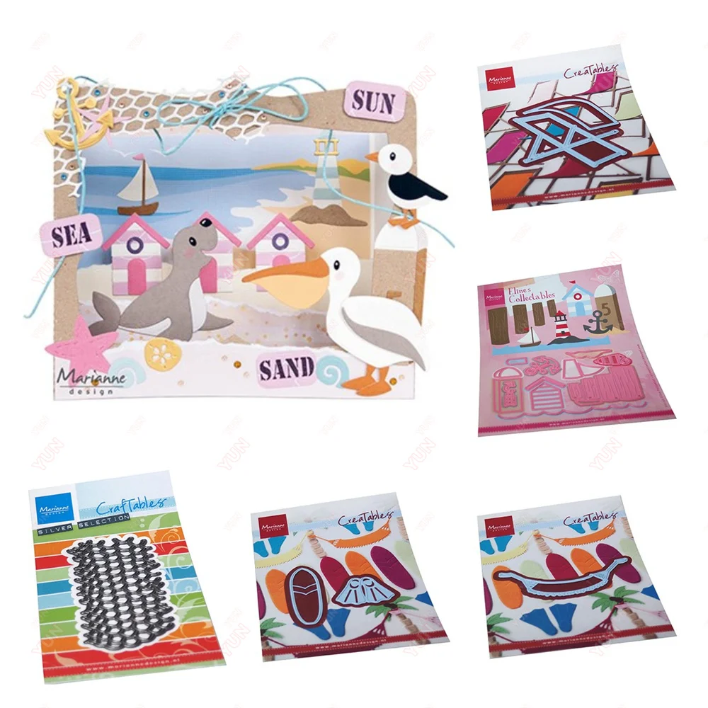 

Beach Chair Hammock Metal Cutting Moulds Craft Decorative Embossing Templates DIY Greeting Cards Handmade Albums
