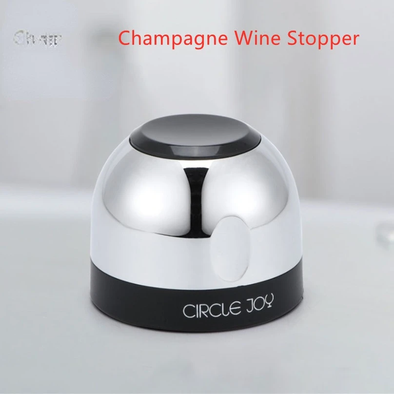 

Circle Joy Sparkling Wine Mini Champagne Stopper Rotary Lock Design Stainless Steel Stopper Wine Corks Tools