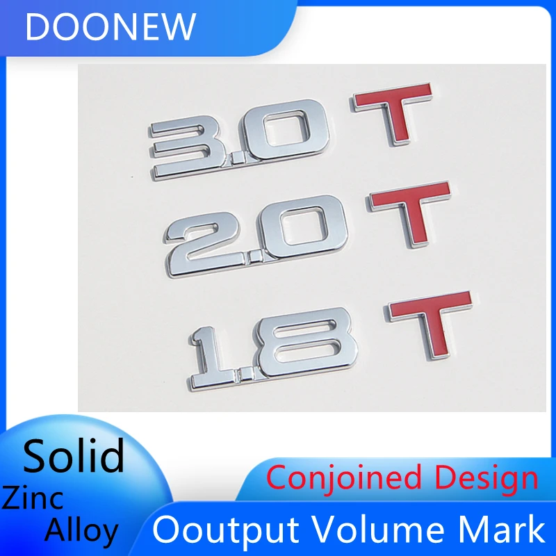 

3.0T 1.8L 2.0T Car sticker Solid Displacement Metal Refitting Digital Rear label body Car Output Volume Mark