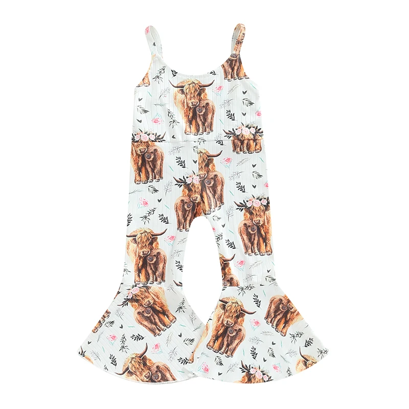 

Комбинезон для маленьких девочек на День святого Валентина, комбинезон с колокольчиком и сердечками, комбинезон без рукавов на бретелях-спагетти, расклешенный комбинезон, летние комбинезоны