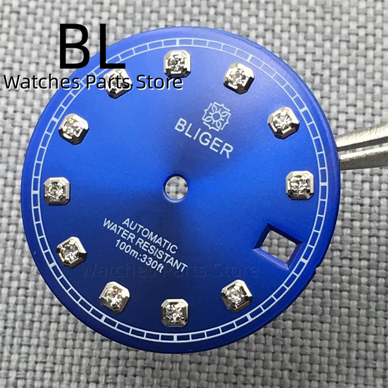 Часы наручные BLIGER NH35 с индикатором даты часовые циферблаты небесно-голубыми