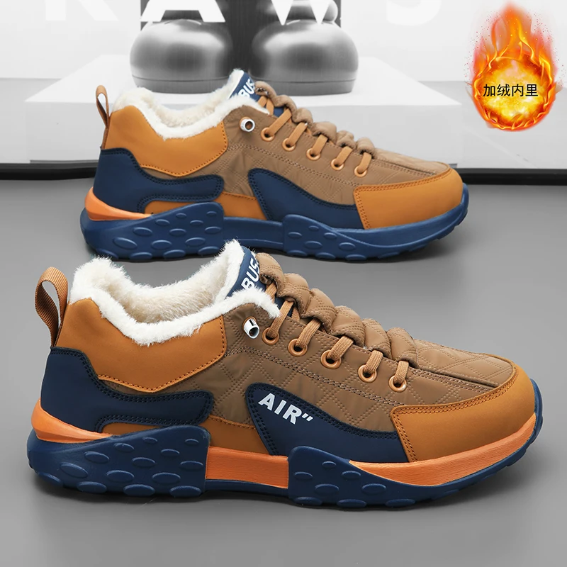 Мужские ботинки зимние тапочки Теплая мужская обувь водонепроницаемые