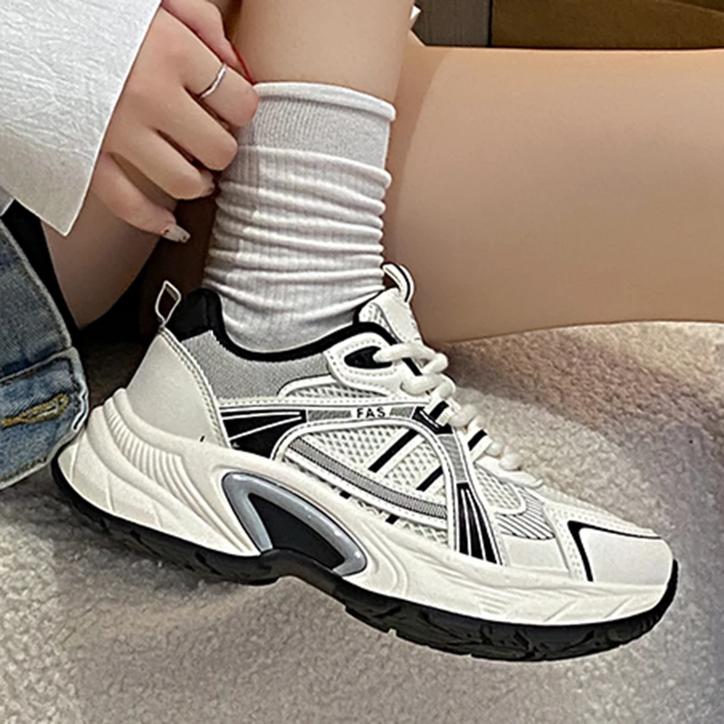 Женские кроссовки на платформе повседневная спортивная обувь с винтажным