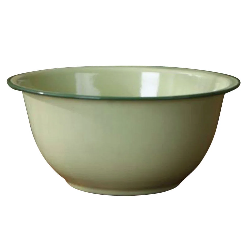 

Enamel Bowl Dough Mixing Soup Storage Salad Bowls Old Fashioned Decorative Basin