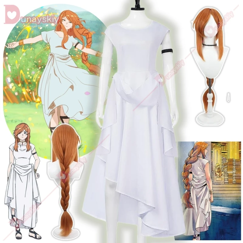 Аниме Frieren Beyond Journey's End Flamme Косплей Костюм Платье Парик Серьги Mage Униформа Mentor of