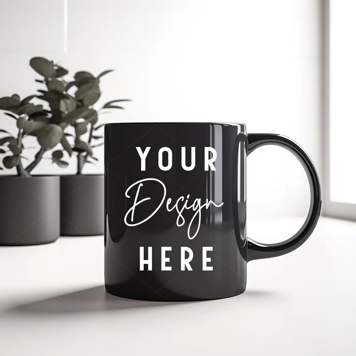 

Черная Керамическая кофейная кружка на заказ, 350 мл, чашка с логотипом компании «сделай сам», рождественский подарок