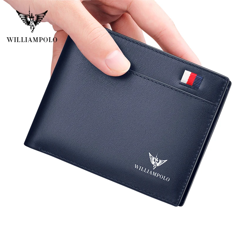 2022 New Wallet Busines Men Genuine Leather Bifold Wallet Bank Credit Card Case ID Holders Male Coin Purse Pockets
