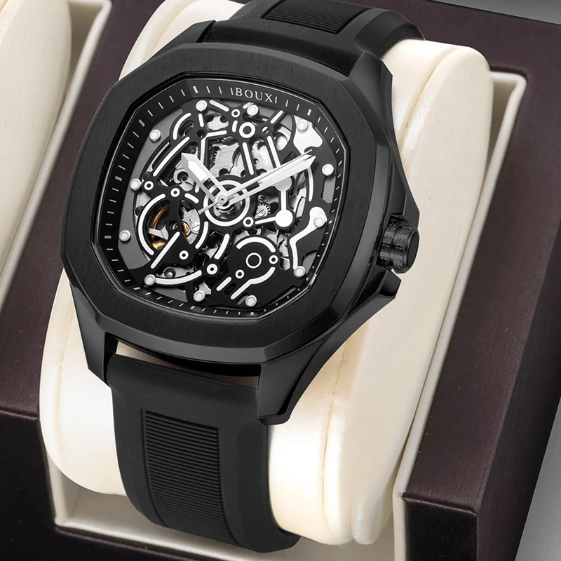 

BOUX Men Watch Automatic Mechanical Luminous Waterproof Wristwatch Seagull ST1612 Movement Pena Steampunk Military Wristwatches
