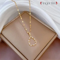 simple gold plated heart shaped hollow clavicle chain women necklace anniversary gift beach party jewelry quality working noble