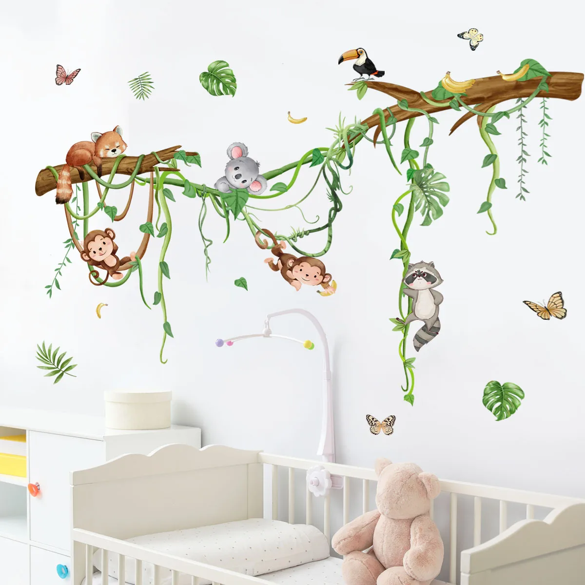 Большое лесное животное обезьяна стикер на стену для детской комнаты декор