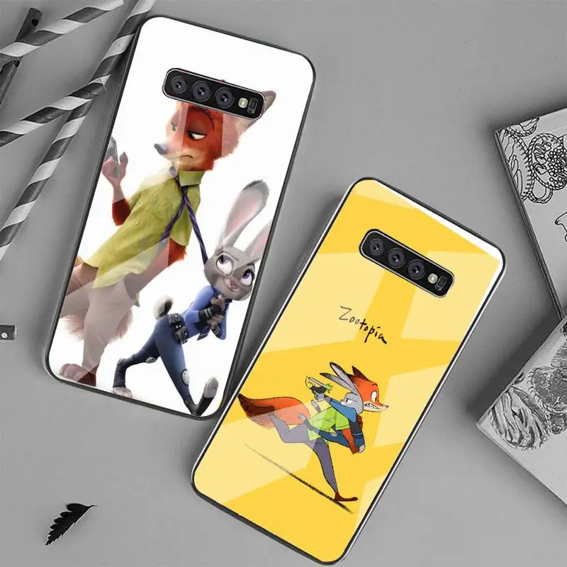 

Disney Zootopia Phone Case Phone Case Tempered Glass For Samsung S20 Ultra S7 S8 S9 S10 Note 8 9 10 Pro Plus Cover