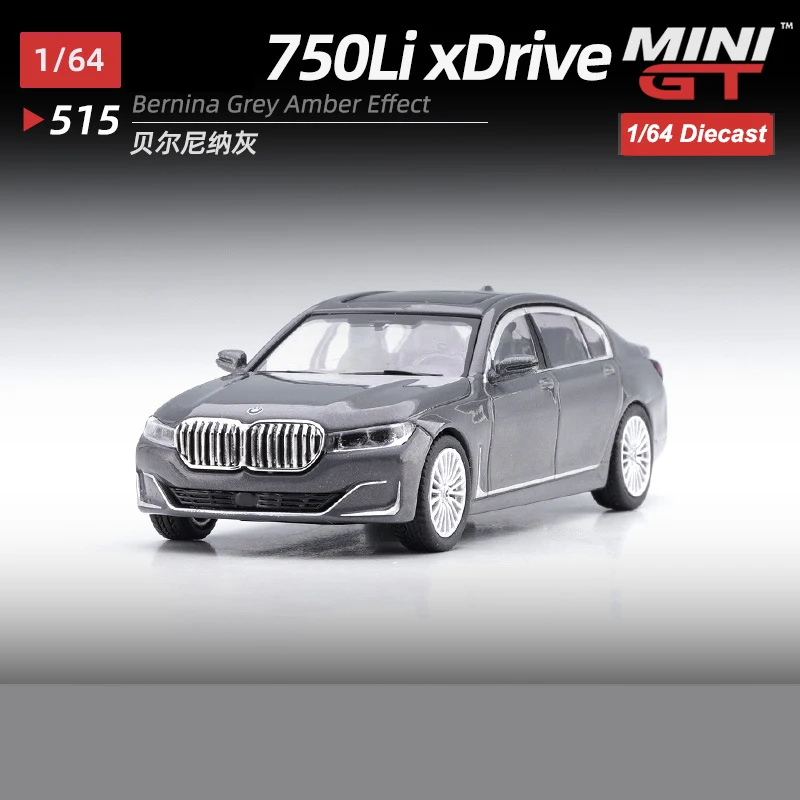 

Модель автомобиля под давлением MiniGT 1/64 750Li xDrive с эффектом серого янтаря, суперспортивный автомобиль, игрушечный подарок для мальчиков и девочек, коллекционное хобби