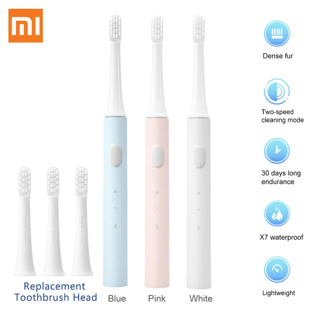 

T100 Electric Toothbrush Mi Smart Tooth Brush Colorful USB Rechargeable IPX7 Waterproof For Toothbrushes head