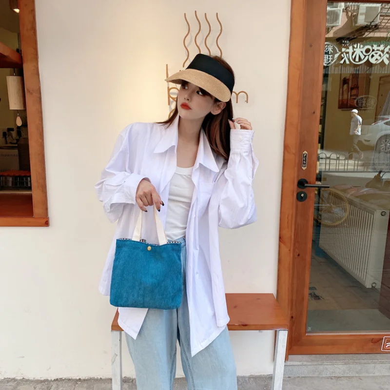 

Corduroy Retro Female Bag College Style Morandi Color Small Bag Clutch 7 Color for 4 Season