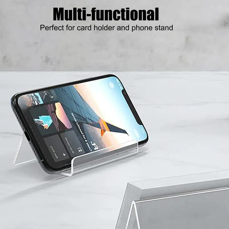 

6/10pcs Business Card Holder For Desk Transparent Acrylic Name Card Display Stand Multi-functional Cards Organizer Small