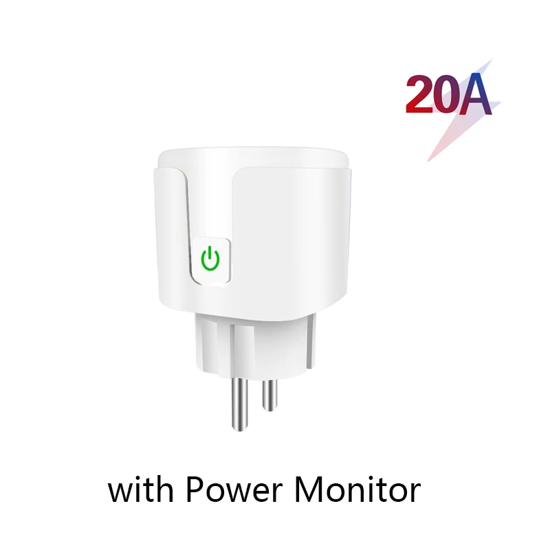 

Power Monitor Wifi Smart Plug For Tuya Smart Life App Eu 20a Samrt Socket Voice Control Smart Home Outlet Yandex Timer Smart